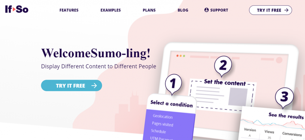 If-So Dynamic Content homepage