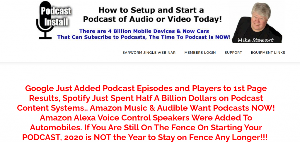 Podcast Install website