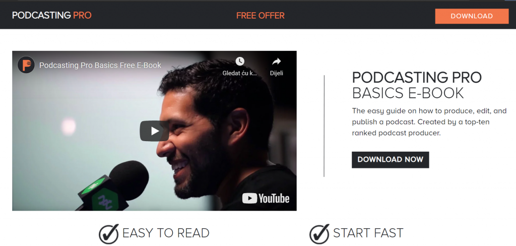 Podcasting Pro homepage
