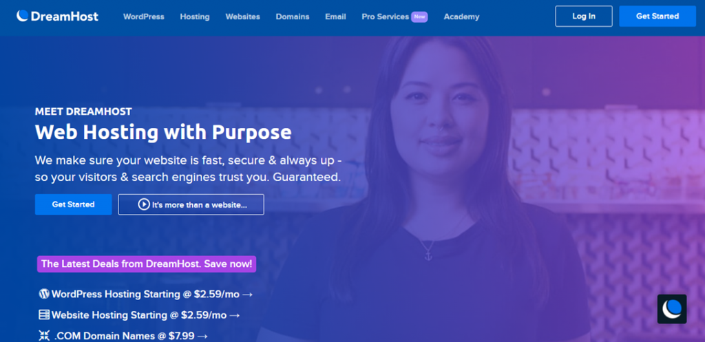 DreamHost homepage