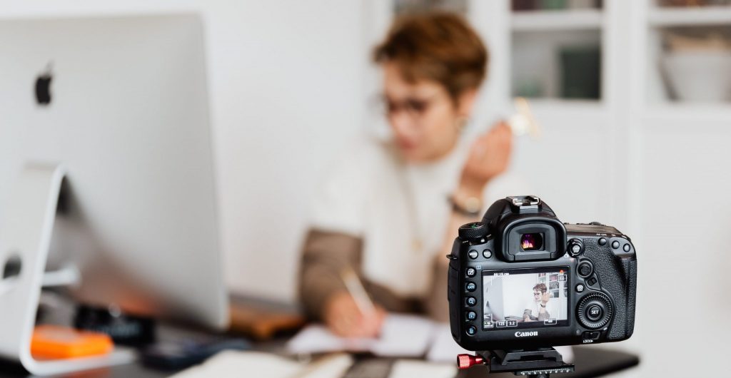 Image of woman vlogging