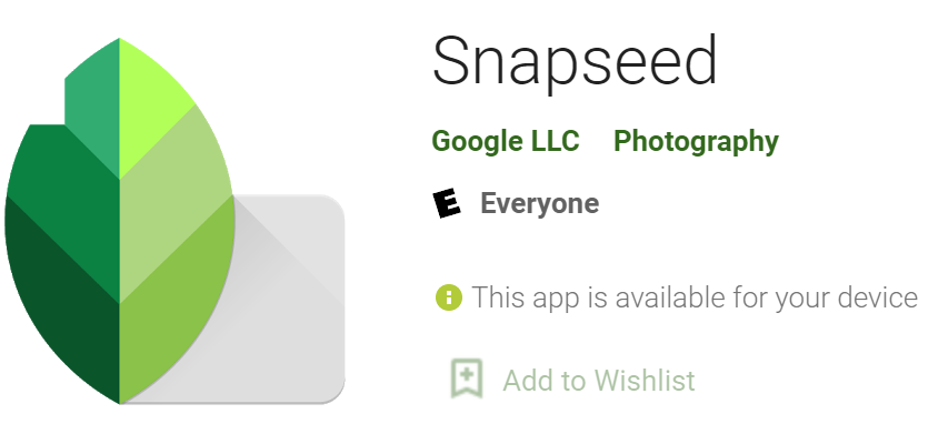 Snapseed icon and name