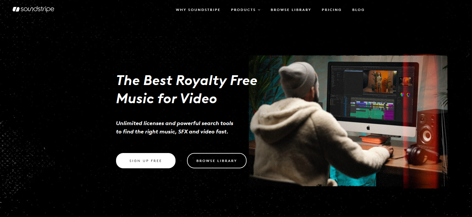 Soundstripe homepage