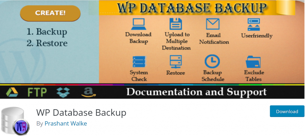 WP Database Backup banner 