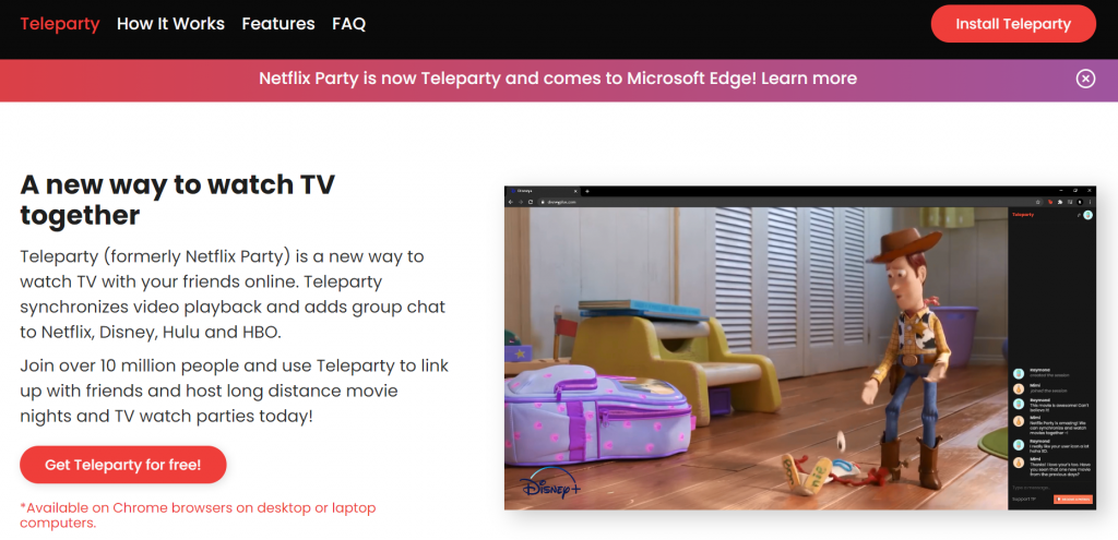 Teleparty homepage