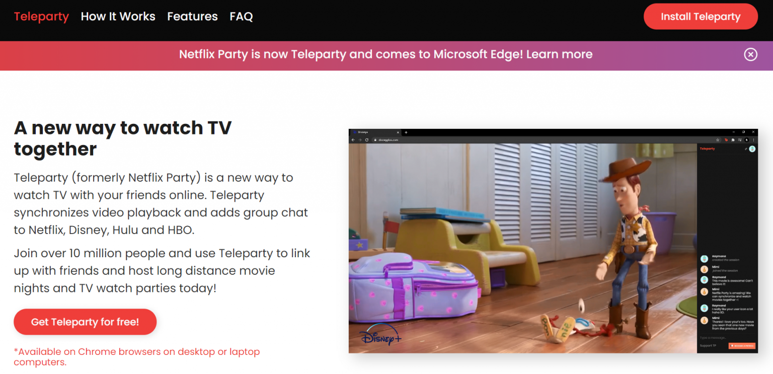 teleparty google chrome extension