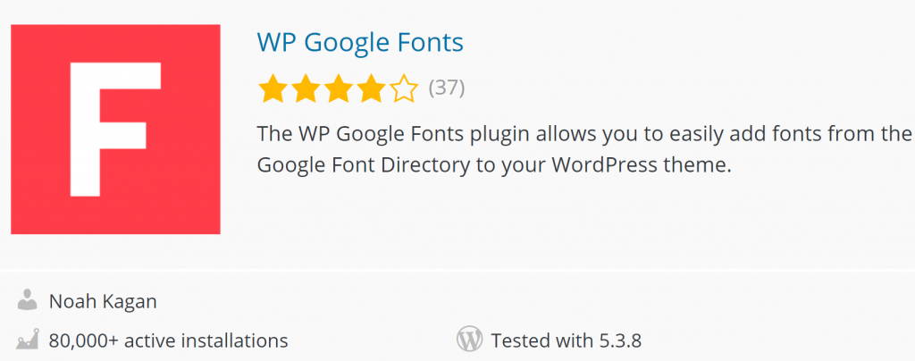 WP Google Fonts on WordPress