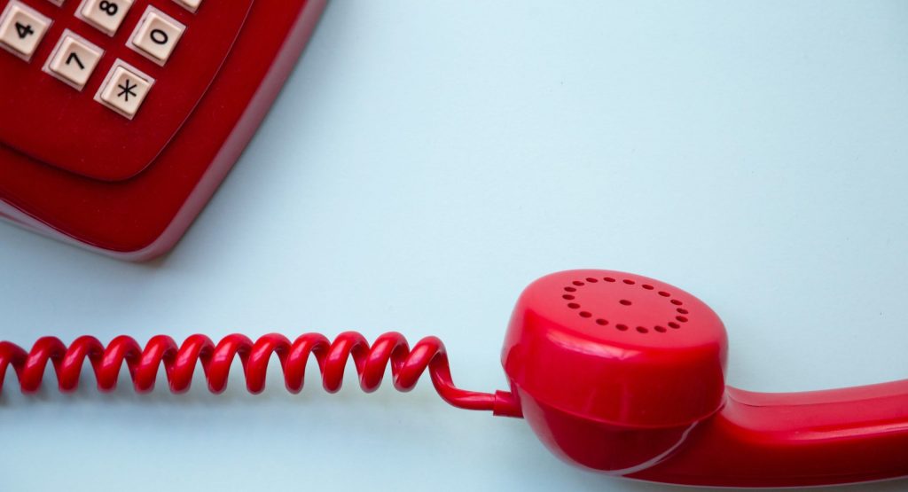 red corded home phone