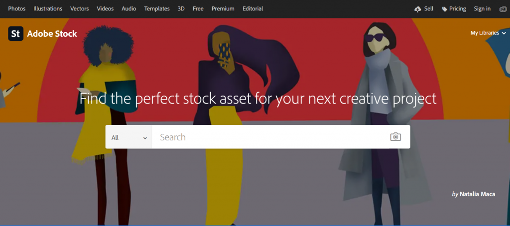 Adobe Stock homepage