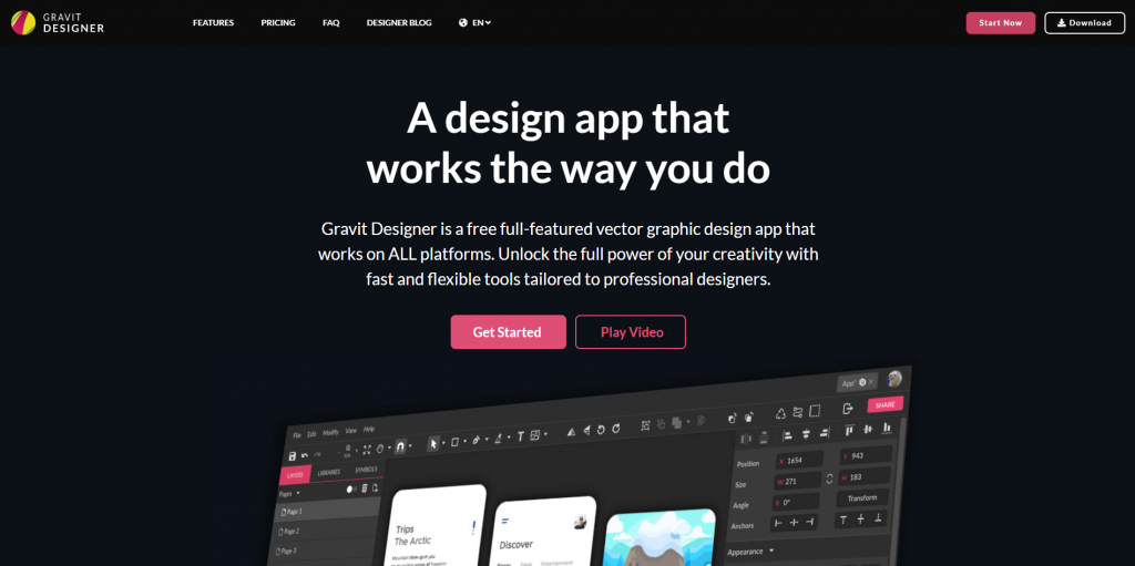 Gravit Designer homepage