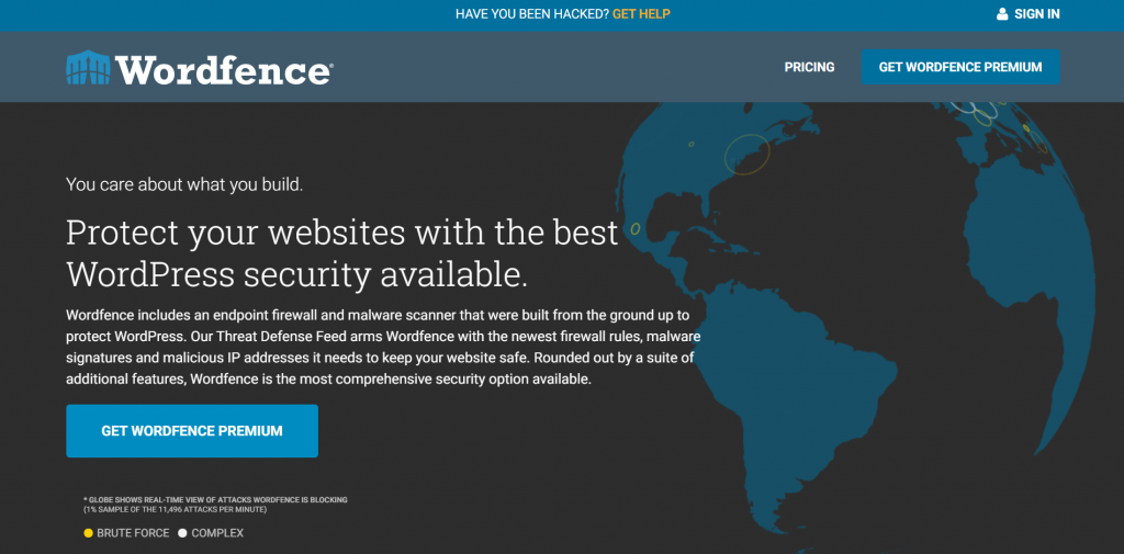 Wordfence homepage