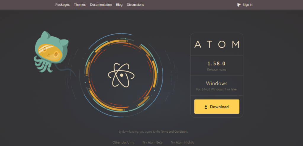 Atom homepage