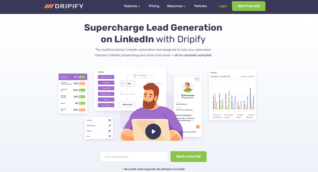 Dripify homepage