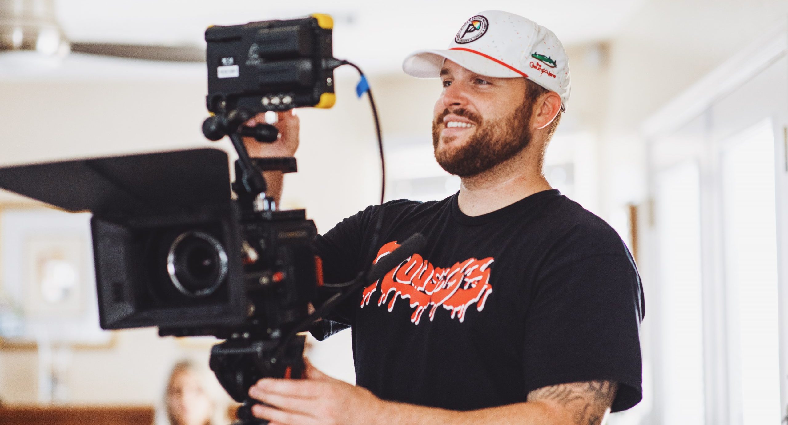 Gordon Cowie films and Revi Video on set of a TV pilot.