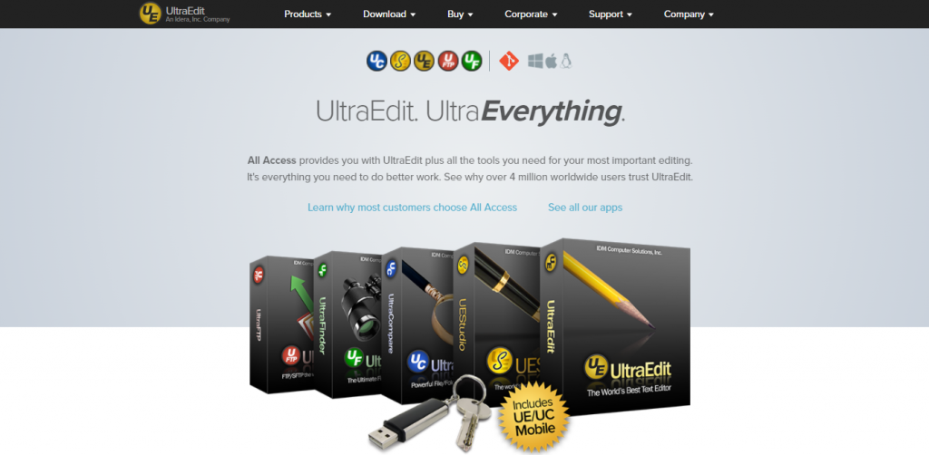 UltraEdit homepage