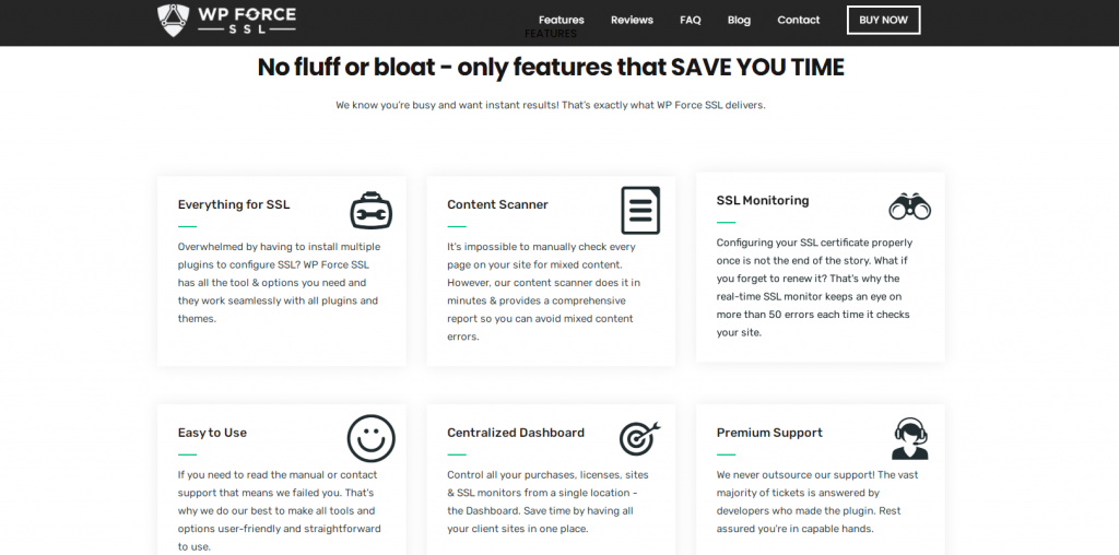 WP Force SSL features