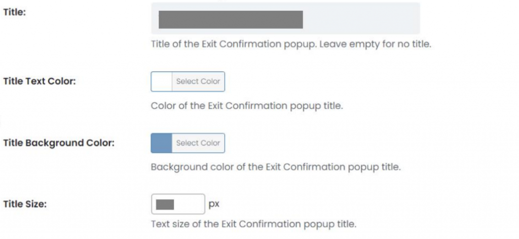 Exit Popup customization