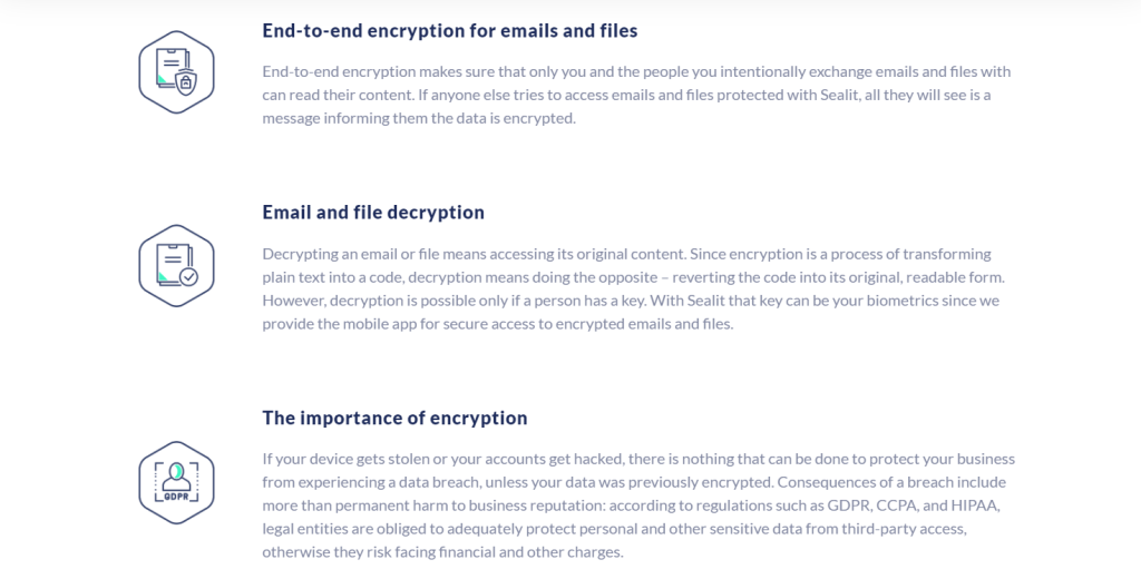 Sealit features