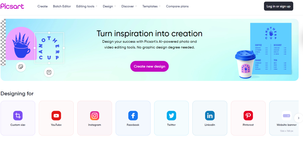 Picsart homepage